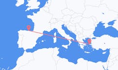 Vluchten van Santander, Spanje naar Chios, Griekenland