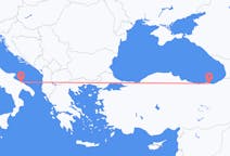 Vluchten van Bari, Italië naar Trabzon, Turkije