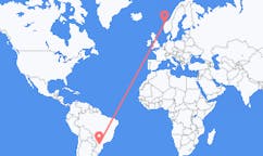 브라질 구아라푸아바에서 출발해 노르웨이 올레순으로(으)로 가는 항공편