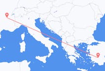 Loty z Lyon, Francja z Denizli, Turcja