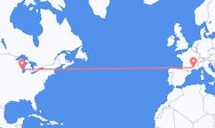 Flyreiser fra Milwaukee, USA til Nîmes, Frankrike