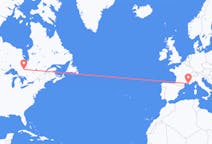 Flyreiser fra Timmins, Canada til Marseille, Frankrike