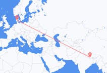 Flyreiser fra Katmandu, Nepal til Billund, Danmark