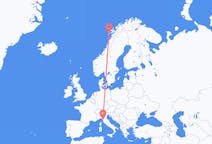 Flyreiser fra Leknes, Norge til Pisa, Italia
