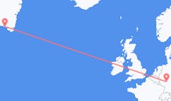 Flyreiser fra Qaqortoq, Grønland til Frankfurt, Tyskland