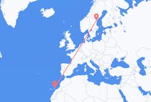 Vluchten van Sundsvall naar Lanzarote