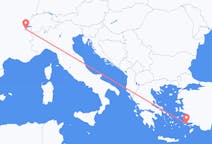 Flights from Kos in Greece to Geneva in Switzerland