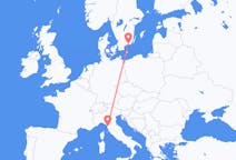 Flyrejser fra Pisa, Italien til Karlskrona, Sverige