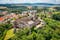 Photo of aerial view of beautiful architecture of the Bolkow castle and the city in Lower Silesia at summer, Poland