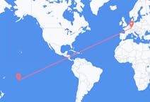 Flyreiser fra Rarotonga, Cookøyene til Karlsruhe, Tyskland