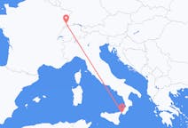Flyg från Mulhouse, Schweiz till Reggio di Calabria, Italien
