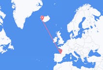 出发地 西班牙从 圣塞巴斯蒂安目的地 冰岛雷克雅未克的航班