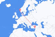 Flights from Haugesund, Norway to Adana, Turkey