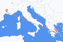 Vluchten van Nîmes, Frankrijk naar Athene, Griekenland