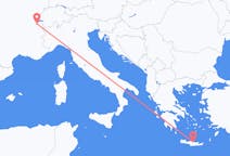 Flyg från Heraklion, Grekland till Genève, Schweiz