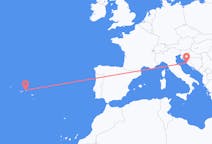 Vluchten van Zadar, Kroatië naar Terceira, Portugal