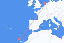 Vluchten van Santa Cruz de La Palma, Spanje naar Amsterdam, Nederland