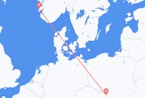 Vluchten van Ostrava, Tsjechië naar Haugesund, Noorwegen