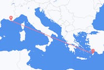 Vluchten van Rhodos naar Toulon
