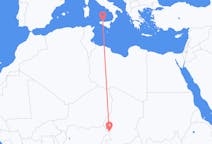 Flyreiser fra N Djamena, Tsjad til Palermo, Italia