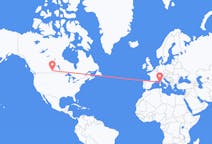 Flyg från Regina, Saskatchewan, Kanada till Ajaccio, Frankrike
