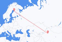 Flyg från Korla, Kina till Uleåborg, Finland