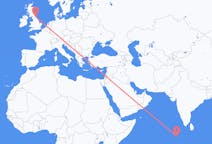 Flights from Kudahuvadhoo, Maldives to Durham, England, the United Kingdom