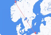 ノルウェーのから クリスティアンスン、ポーランドのへ グダニスクフライト