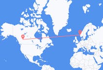 Flyg från Grande Prairie, Kanada till Bergen, Norge