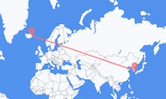 Flights from the city of Ulsan, South Korea to the city of Egilsstaðir, Iceland