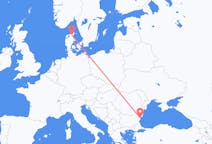 Vluchten van Aalborg, Denemarken naar Varna, Bulgarije