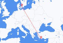 出发地 希腊出发地 卡斯泰洛里佐目的地 丹麦哥本哈根的航班