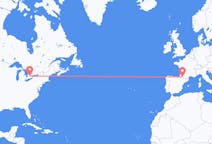 Flyg från Waterloo, Ontario, Kanada till Lourdes (kommun i Brasilien, São Paulo, lat -20,94, long -50,24), Frankrike