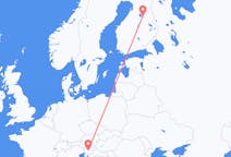 Vluchten van Kajaani, Finland naar Ljubljana, Slovenië