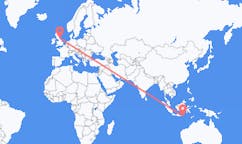 Flyg från Praya, Lombok, Indonesien till Durham, England