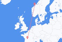 Flyrejser fra Kristiansund, Norge til Limoges, Frankrig