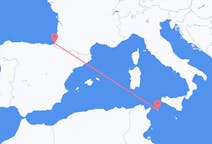 Vluchten van Pantelleria naar Biarritz