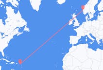 从圣基茨和尼维斯出发圣基茨岛目的地 挪威卑爾根的航班