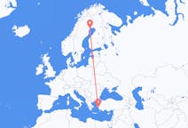 Flyreiser fra Samos, Hellas til Lulea, Sverige