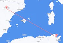 Flyreiser fra Tunis, Tunisia til Zaragoza, Spania
