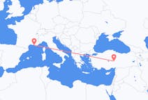 Flyrejser fra Kayseri, Tyrkiet til Marseille, Frankrig