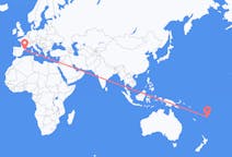 Flyrejser fra Kadavu Island, Fiji til Barcelona, Spanien