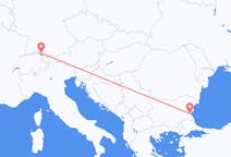 Flyg från Burgas, Bulgarien till Friedrichshafen, Tyskland