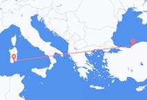 Vluchten van Zonguldak, Turkije naar Cagliari, Trento, Italië