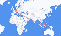 Flyg från Makassar, Indonesien till Turin, Italien