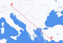 Vluchten van Salzburg, Oostenrijk naar Antalya, Turkije