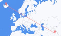 航班从巴基斯坦锡亚尔科特市到阿克雷里市，冰岛塞尔