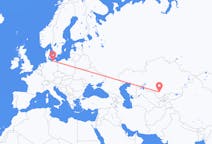 Flyrejser fra Turkistan, Kasakhstan til Rostock, Tyskland