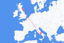 Flyg från Durham, England till Neapel