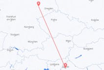 Flyg från Zagreb, Kroatien till Leipzig, Tyskland